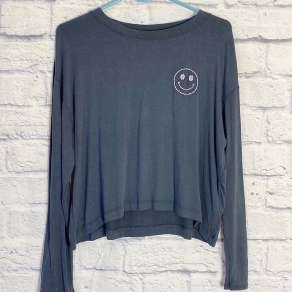 Vintage Havana gray smiley face Have a Good Day long sleeve tee small - Picture 1 of 4